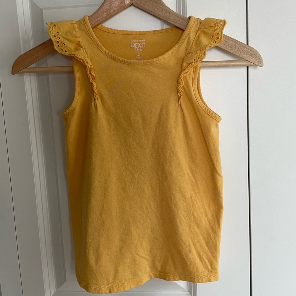 Jumping Beans yellow ruffle t-shirt size 8